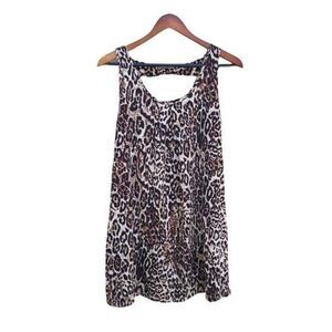 Linea Donatella Lingerie Day To Night Soft Leopard Print Mini Shift Dress Sz M